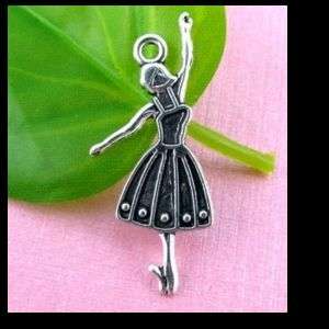 Charm Nickel Ballerina 30x10mm - 1pc
