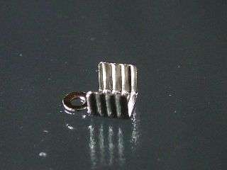 Silver end crimp for strings, 7mm