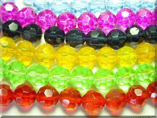 100 x Acrylic Faceted Round Beads (6,8mm)