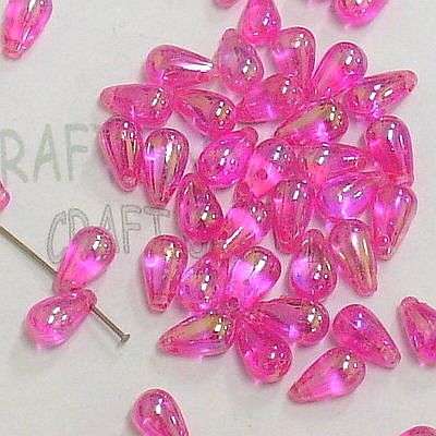 Acrylic Hot Pink Teardrop - 10mm