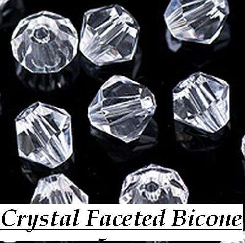 Crystal Clear Faceted Acrylic Bicone - 6mm