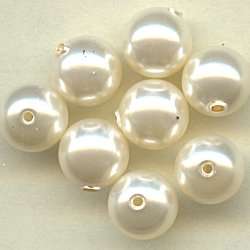 10mm Off-White Glass Pearls - Pack of 6