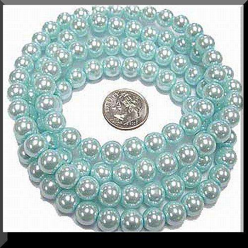 3mm Aqua Glass Pearls