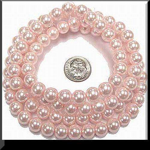3mm Pink Glass Pearls - Pack of 10