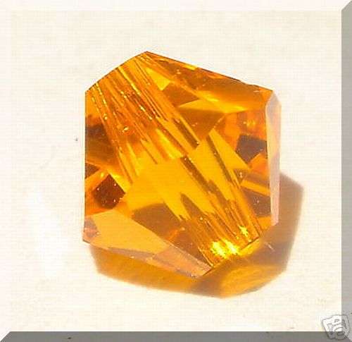 Orange Faceted Acrylic Bicone - 6mm