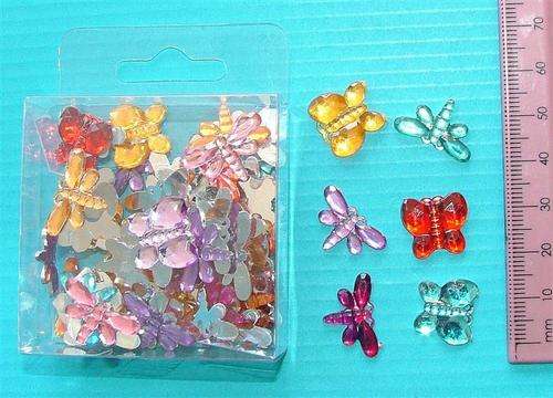 Rhinestones, Butterfly & Dragonfly - Pack of 10