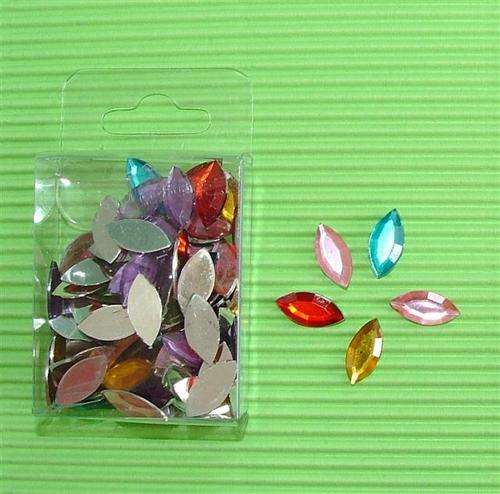 Rhinestones, Oblong Round, - Pack of 10