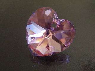 14 mm heart Swarovski violet AB