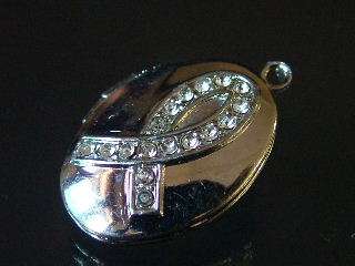Silver locket charm with rhinestone fish design 24mm