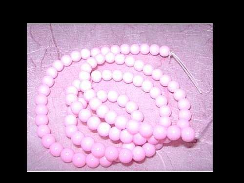 L. Pink Glass Round beads - 4mm