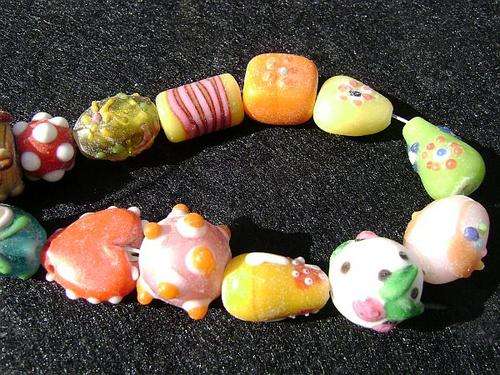 Glass Assorted mix beads +/-14 beads on a string