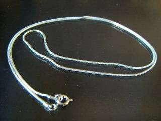 Snake chain with clasp, 50 cm. 1.4mm wide, silver