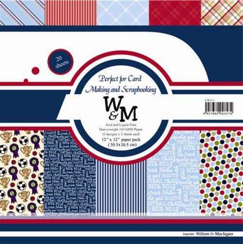 Scrap Paper Pack, Boys (12 x 12 inch) x 20 sheets