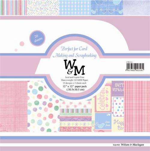 Scrap Paper Pack, Blue Bird Mix (12 x 12 inch) x 20 sheets