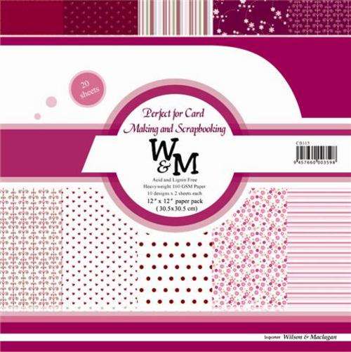 Scrap Paper Pack, Cerise(12 x 12 inch) x 20 sheets