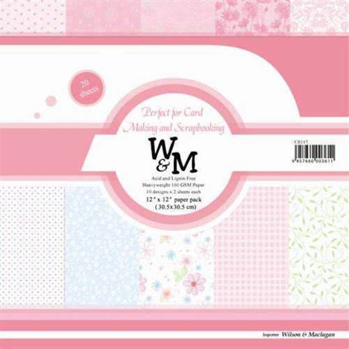 Scrap Paper Pack, Flower Mix (12 x 12 inch) x 20 sheets