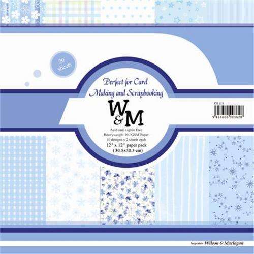 Scrap Paper Pack, Blue (12 x 12 inch) x 20 sheets