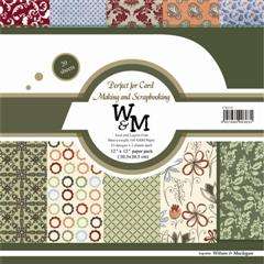 Scrap Paper Pack, Orange Floral (12 x 12 inch) x 20 sheets