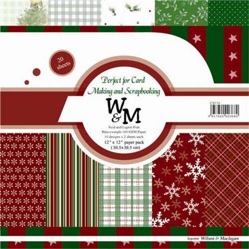 Scrap Paper Pack, Christmas (12 x 12 inch) x 20 sheets