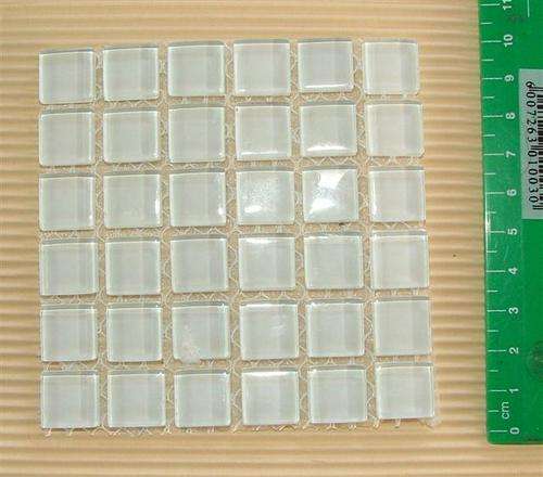 Glass Mosaic Tiles WHITE SHADED 15 x 15 mm (6x6)