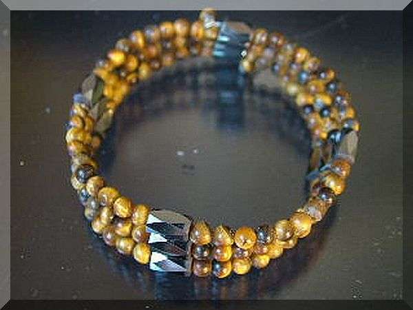 Tigers eye and hematite magnetic bracelet 64cm