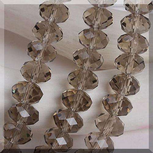 Black Diamond  AB facetted roundel glass bead, 40cm string- 6mm