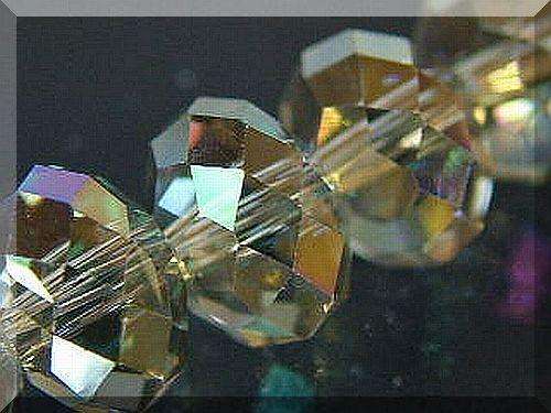 Khaki colour AB facetted roundel glass bead, 40cm string- 8mm