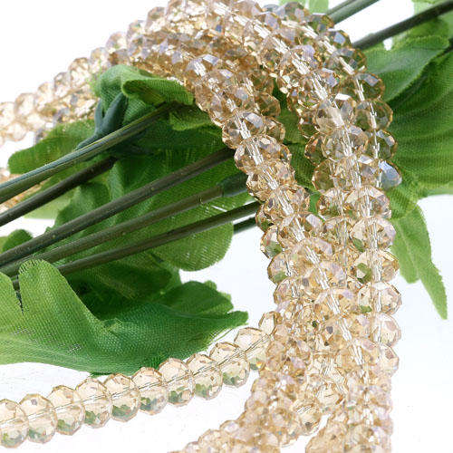 TOPAZ facetted roundel glass bead, 30cm string - 4mm