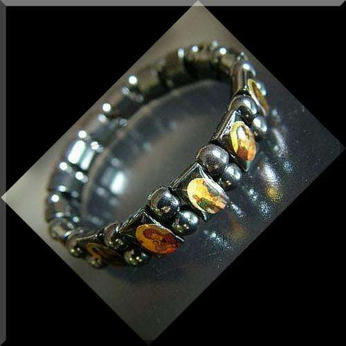 Hematite saint bracelet stretch cord -75cm