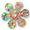 SILVER GLITTER LARGE FLOWER Sequin 15MM - Pack of 10