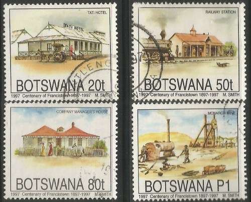 Botswana 1997 Francistown Centenary Sc#616-9 Complete Postal Used Set 1080