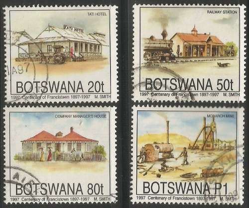 Botswana 1997 Francistown Centenary Sc#616-9 Complete Postal Used Set 1080
