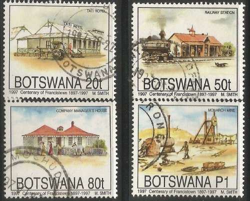Botswana 1997 Francistown Centenary Sc#616-9 Complete Postal Used Set 1080