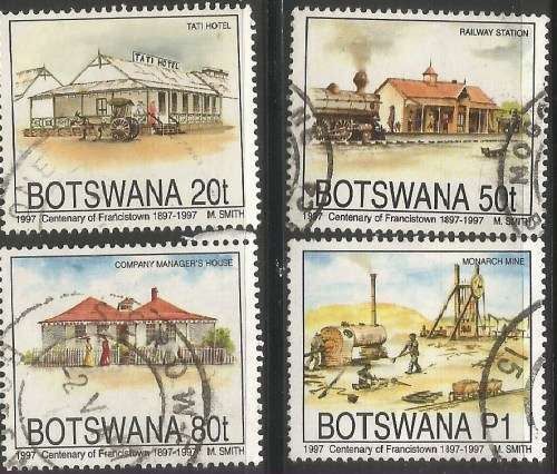 Botswana 1997 Francistown Centenary Sc#616-9 Complete Postal Used Set 1080