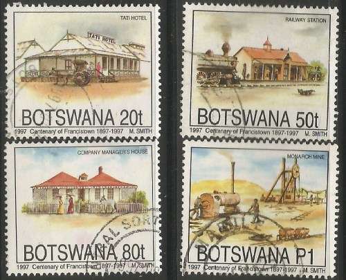 Botswana 1997 Francistown Centenary Sc#616-9 Complete Postal Used Set 1080
