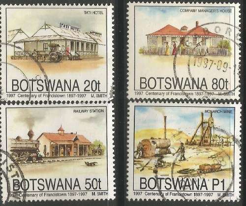 Botswana 1997 Francistown Centenary Sc#616-9 Complete Postal Used Set 1080