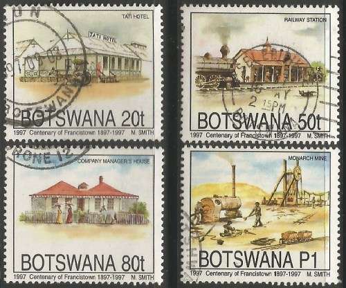 Botswana 1997 Francistown Centenary Sc#616-9 Complete Postal Used Set 1080