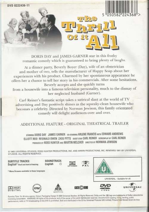 THE THRILL OF IT ALL JAMES GERNER DORIS DAY DVD MOVIE