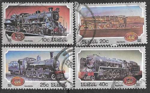 South Africa 1983 Steam Locomotives Sc614-7 Difficult To Get Postal Used Complete Set 0226