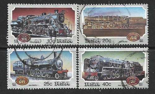 South Africa 1983 Steam Locomotives Sc614-7 Difficult To Get Postal Used Complete Set 0226