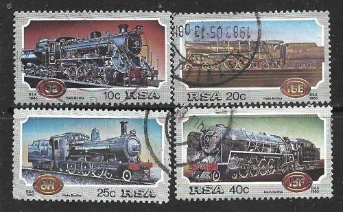 South Africa 1983 Steam Locomotives Sc614-7 Difficult To Get Postal Used Complete Set 0226