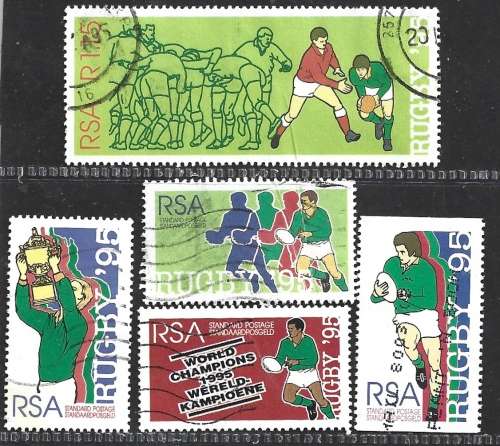 SOUTH AFRICA 1995 RUGBY WORLD CUP COMPLETE SERIES POSTALLY USED SET 0310