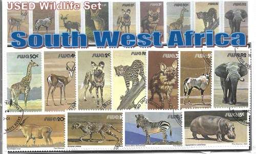 South West Africa 1980 Animal Wildlife Sc447-63 556-7 Complete Set 21 Values Used PC0171