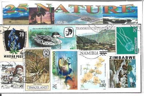 Nature 25 Used Charity Stamps Bulk Packet PC0225