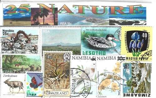 Nature 25 Used Charity Stamps Bulk Packet PC0225