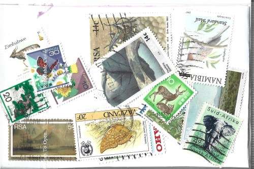 Nature 25 Used Charity Stamps Bulk Packet PC0225