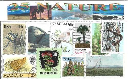 Nature 25 Used Charity Stamps Bulk Packet PC0225