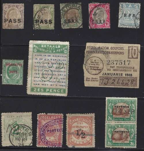 Revenues, Railway Stamps, Petrol Coupon, Native Tax, Native Pass, Customs 1662