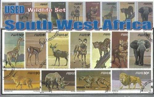 South West Africa 1980 Animal Wildlife Sc447-63 556-7 Complete Set 21 Values Used PC0171