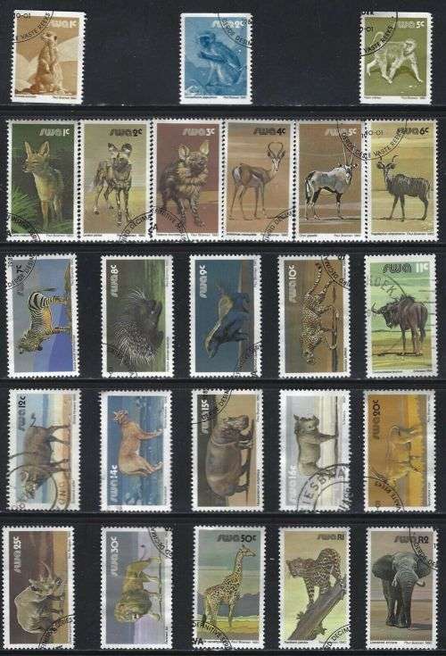 South West Africa 1980 Animal Wildlife Sc447-63 556-7 Complete Set 21 Values Used PC0171